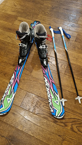 Комплект горных лыж (лыжи, ботинки, палки) детский (до 8 лет