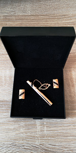 Подарочный комплект-заколка для галстука и запонки Sokolov
