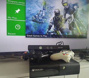 Xbox 360 + Kinect + 2 joystick + 118 игры
