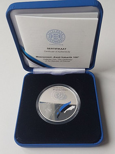Серебряная монета номиналом 10 евро Эстонская Республика 100