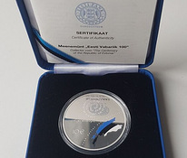 Серебряная монета номиналом 10 евро Эстонская Республика 100