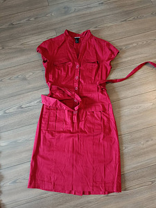 Бордовое платье S-M