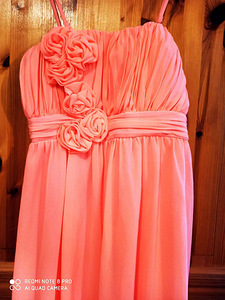 Шикарное розовое платье - L