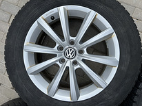 17" оригинальные диски Volkswagen 5x112 + двойные шины 215/65