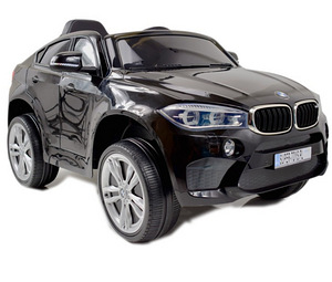 Детский черный электромобиль BMW X6M с пультом