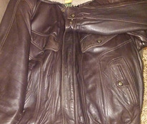 Мужская осенне-зимняя кожаная куртка с натуральным мехом, XL