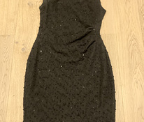Черное теплое платье с пайетками, размер 40