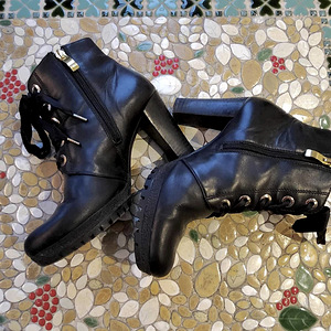 Кожаные ботинки högl черного цвета на каблуке, ботинки, 39
