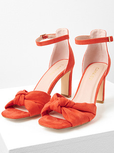 Оранжевые замшевые туфли Camaieu, 38