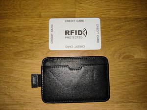 Картхолдер RFID чёрный из натуральной кожи