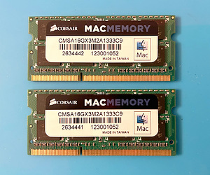 Corsair Mac mälu DDR3 16GB (2x8GB), CMSA16GX3M2A1333C9.