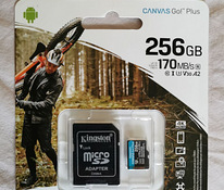 Kingston micro sd 256 GB Taiwan kiirus U3 garantii Canvas GO