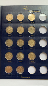 БЕЛЬГИЯ 2 ЕВРО 2005 – 2016 Unc; 2EURO COIN CARD 2014-2024