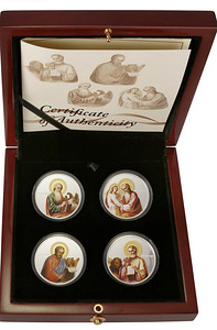 4 x 1 untsi hõbemüntide komplekt "Evangelistid" Niue, 2011