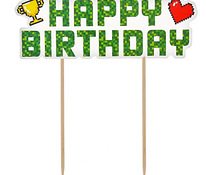 Торт Топпер Game On Happy Birthday