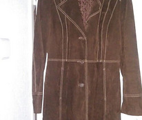 Пальто из натуральной кожи XL, теплая подкладка