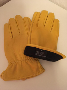 Кожаные перчатки желтые, мужские
