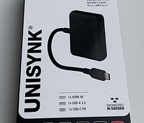 Unisynk 3 Port USB-C Hub V2 Black