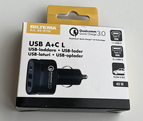 Biltema USB charger 12/24 V, 1 x USB C and 2 x. USB A, 40 W