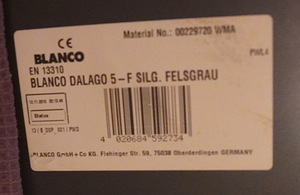 Uus köögivalamu BLANCO DALAGO 5-F Silgranit, hall värv (4 foto / 5)