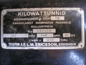 Elektriarvesti Ericsson 220 V, 3x15A (2 foto / 2)