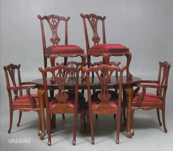 Великолепный обеденный стол и 8 стульев (фото #1)