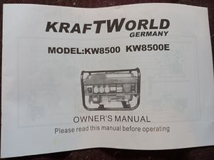 Bensiini generaator, HONDA KW8500E, UUS / Uus (5 foto / 6)