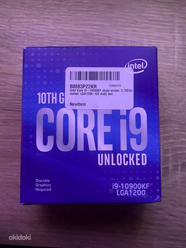 Intel Core i9-10900KF - Tallinn - Komponendid, varuosad