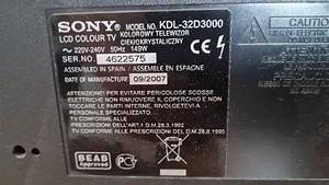 Televiisor SONY BRAVIA 32" puldiga! (3 foto / 4)