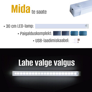 Juhtmeta valgusti liikumisanduriga - seinale paigaldatav LED (3 foto / 9)