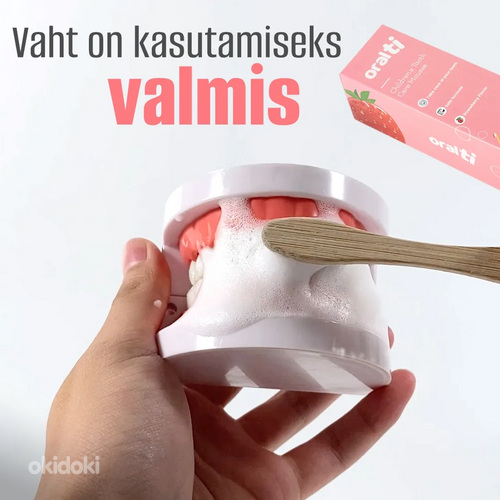 Laste maasikamaitseline vahutav hambapasta Oralti, 50 ml (foto #3)