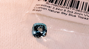 Топаз;натуральный; 3,84ct; Sky Blue; VVS; Бразилия без улучш (10 фото из 10)