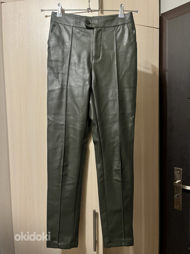 Кожаные брюки утепленные флис (фото #1)