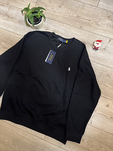 Чёрный свитшот Ralph Lauren с белым логотипом (L) (1 фото из 2)
