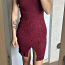 Burgundia kleit, soe kudum, väljalõikega (foto #3)