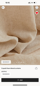 H&M linen curtains 150x300 2 pack (2 foto / 2)