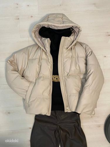 Зимняя кожаная куртка Zara (фото #1)