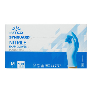 Нитриловые перчатки Intco Synguard, 100 шт/уп черные синие S M L XL