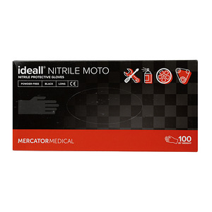 Nitriilkindad Mercator ideall nitrile moto, 100tk/pakis must (1 foto / 1)