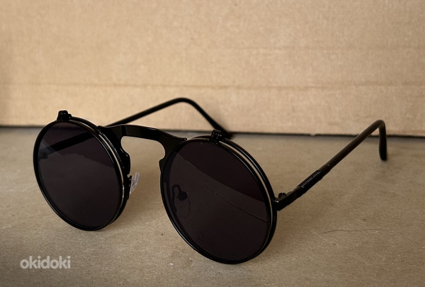 Черные метал. солнцезащитные очки с открывающимися стеклами (фото #4)
