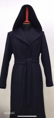 Пальто весеннее новое с капюшоном р 46 чёрное (фото #2)
