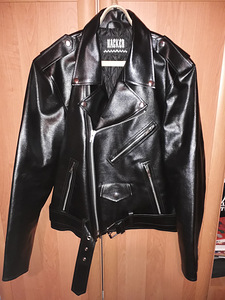 Meeste kunstnahast biker-jakk (5 foto / 6)