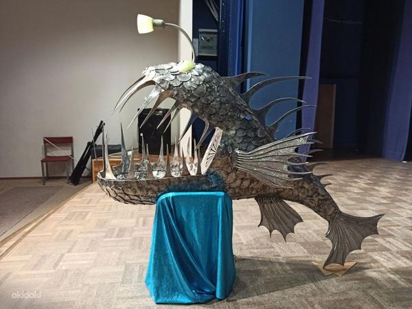 Metallkuju / skulptuur - õngitseja kala (foto #4)