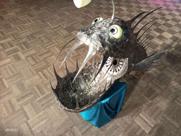 Metallkuju / skulptuur - õngitseja kala (foto #6)