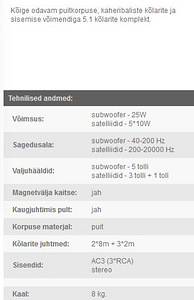 Aktiivkõlarid 5.1 (1 foto / 3)