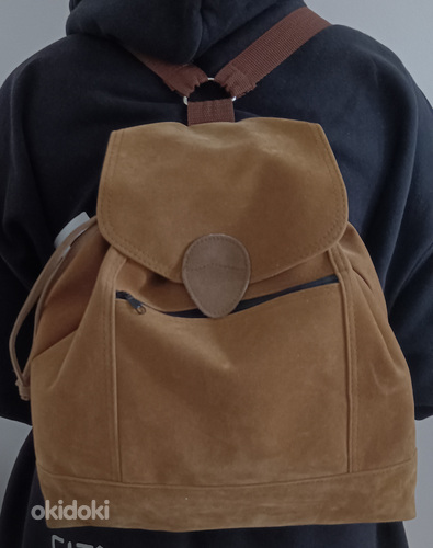 Коричневый рюкзак на липучке. Velcro pruun seljakott (фото #1)