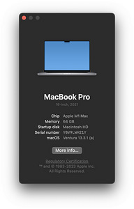 Macbook Pro 16 (M1 Max, 10C CPU, 32C GPU, 64Gb. 4Tb) (3 foto / 3)