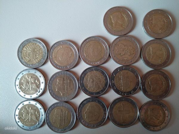 Монеты 2 евро и монеты 1 евро (фото #1)