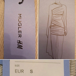 UUS! Mugler H&M Women’s Knot-detail One-shoulder Dress (S) (5 foto / 6)