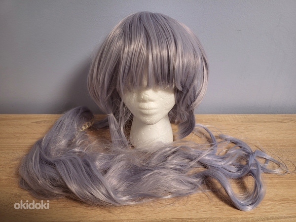 Genshin kosplei kamisato ayaka parukas, парик Геншин, wig